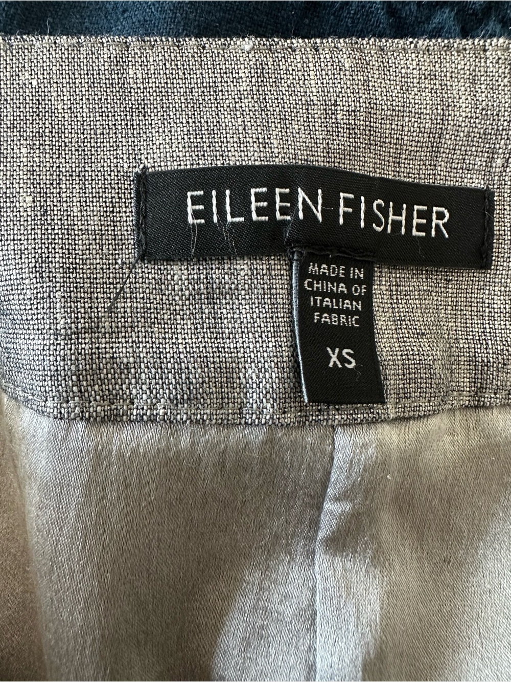 Eileen Fisher Silver A-Line glimmer linen Wrap Women’s mini Skirt - Picture 10 of 14